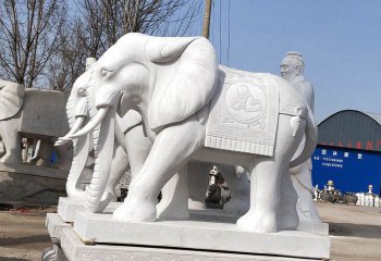大象雕塑--汉白玉石雕法院酒店门口大象雕塑