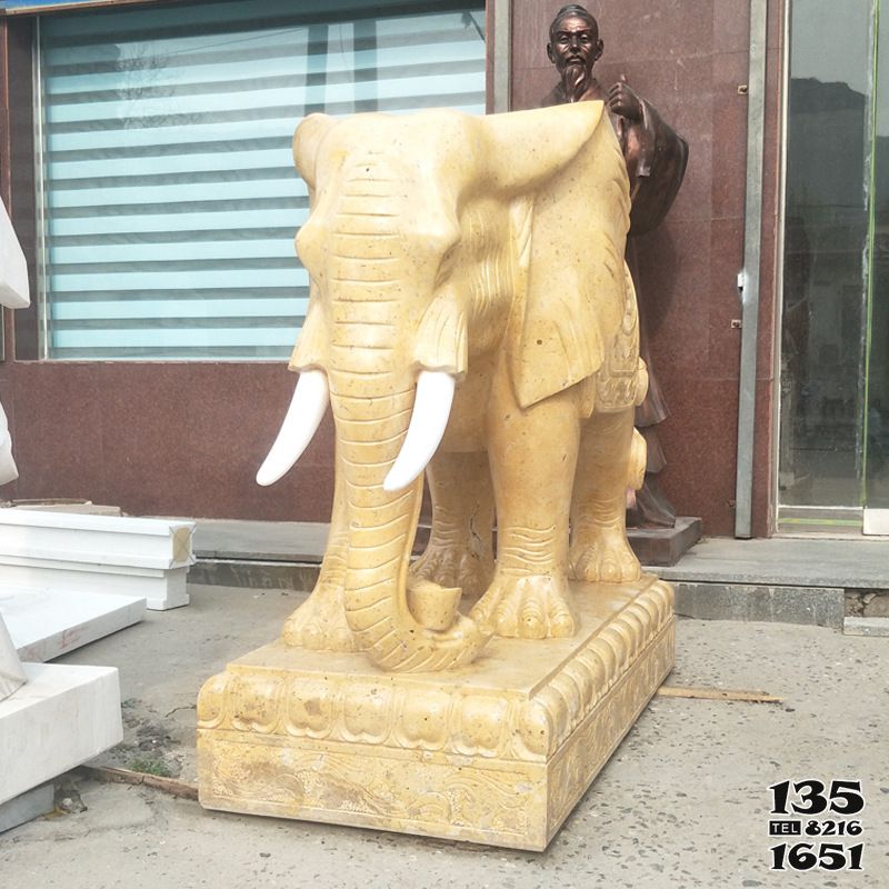 大象雕塑-花岗岩石雕饭店酒店门口招财大象雕塑高清图片
