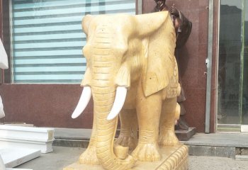 大象雕塑-花岗岩石雕饭店酒店门口招财大象雕塑