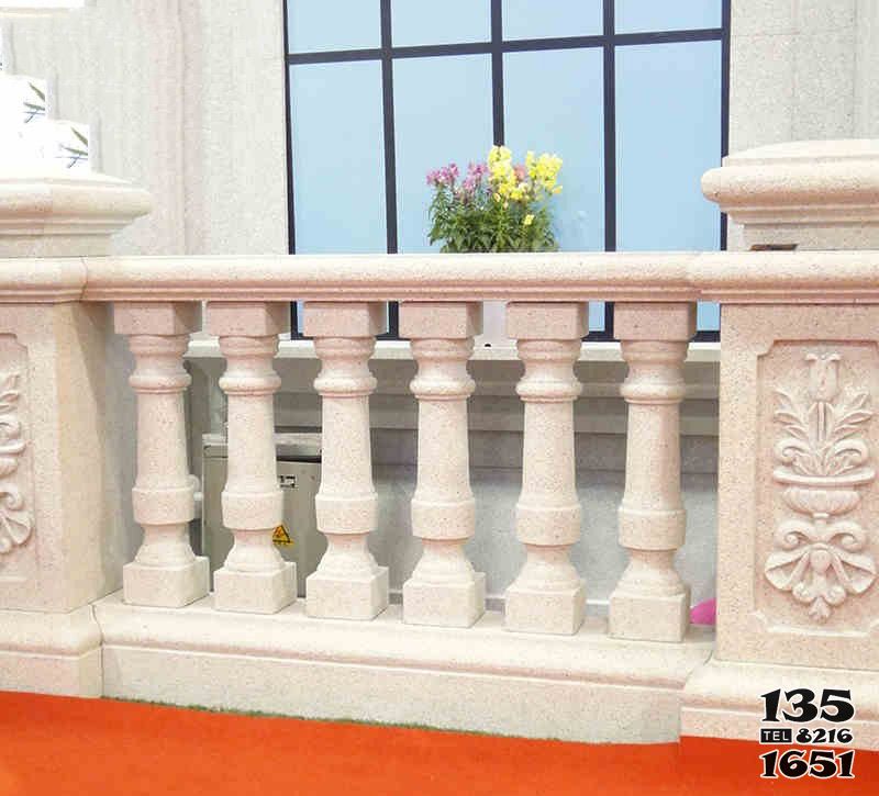 栏杆栏板雕塑-别墅庭院花岗岩镂空罗马柱楼梯栏杆雕塑高清图片
