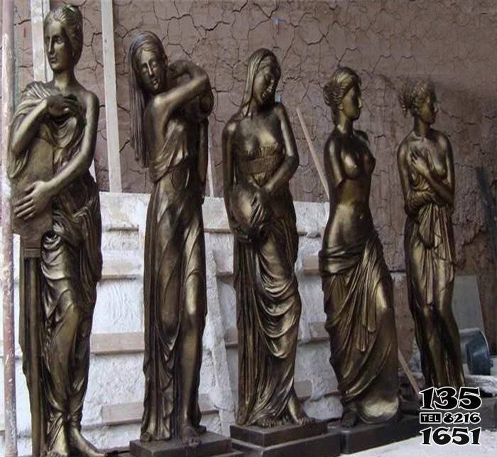 美女雕塑-景区广场铜雕西方美女雕塑高清图片