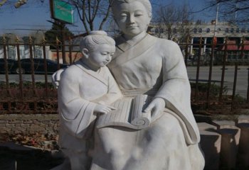 母子雕塑-景区园林汉白玉古代人物母子雕塑