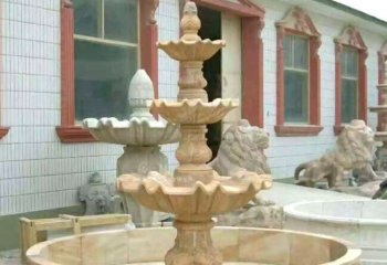 喷泉雕塑-晚霞红大型小区户外广场装饰欧式多层喷泉石雕
