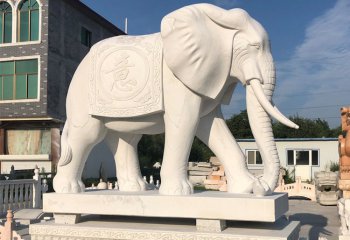 大象雕塑-公园别墅大象石雕汉白玉大象雕塑