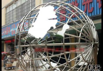 地球仪雕塑-城市街边创意工艺品镂空地球仪雕塑