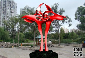花朵雕塑-城市创意不锈钢抽象花朵雕塑