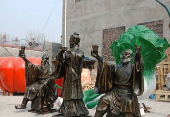 刘备雕塑-中国三国时期古代名人刘关张三结义铜雕