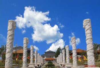 龙柱雕塑-园林景区汉白玉雕刻龙柱石雕