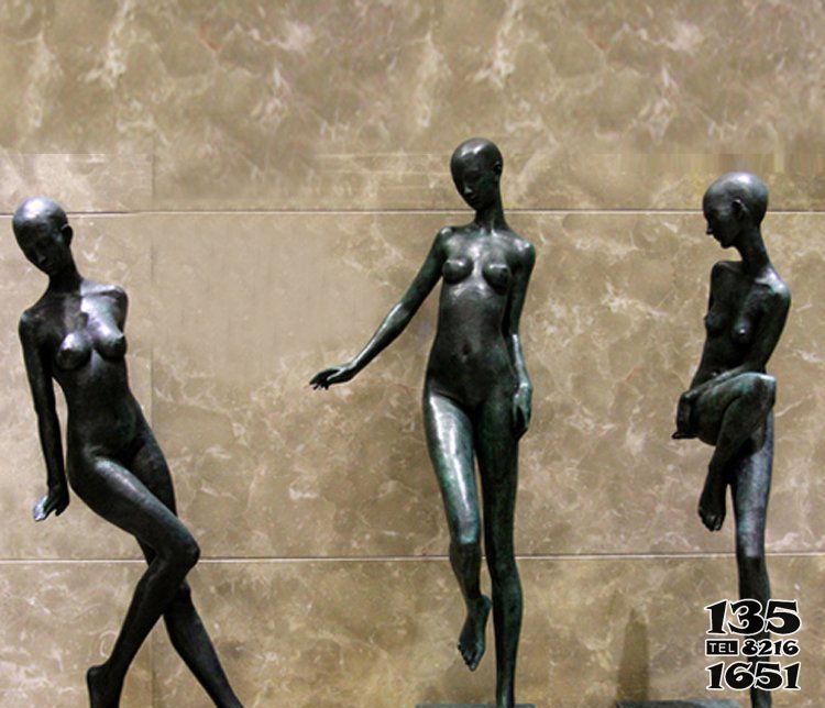 美女雕塑-广场铜雕模特美女雕塑高清图片