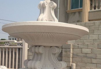 喷泉雕塑-法院户外景观汉白玉喷泉石雕