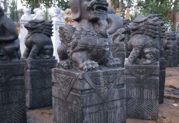 拴马柱雕塑-古建筑宫殿门口摆放狮子仿古拴马柱