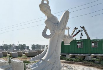 嫦娥雕塑-广场景观雕神话人物嫦娥奔月大理石雕塑