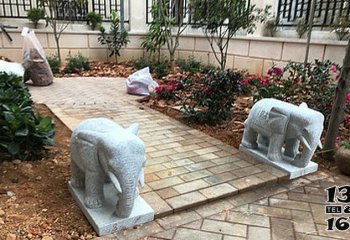 大象雕塑-街道大理石石雕户外园林大象雕塑