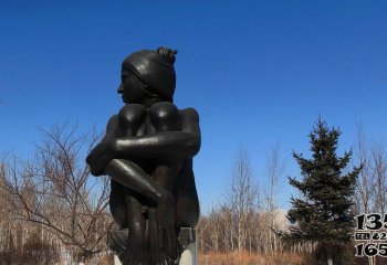 儿童雕塑-广场抱膝盖的女孩人物铜雕儿童雕塑