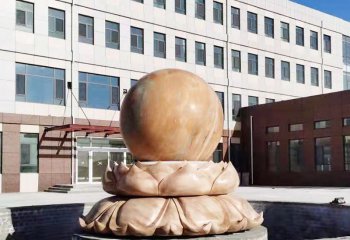 风水球雕塑学-学院荷花特色晚霞红风水球雕塑