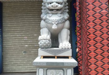 狮子雕塑-石雕大门口看门镇宅的石狮子雕塑