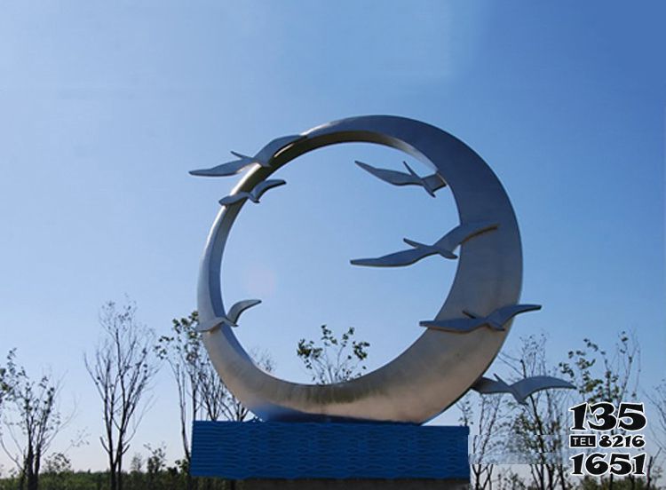 大雁雕塑-大雁不锈钢景观标识公园鸟类创意雕塑