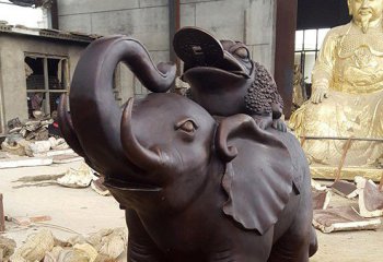 大象雕塑-庭院户外大型不锈钢仿铜大象雕塑