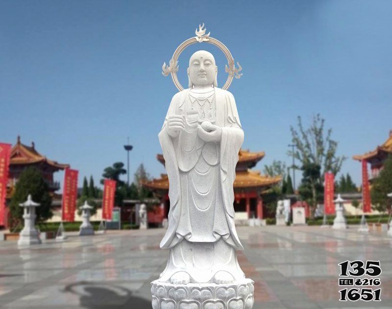 地藏王雕塑-户外汉白玉石雕大型佛像地藏王雕塑高清图片