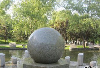 风水球雕塑-公园景观小型大理石风水球石雕
