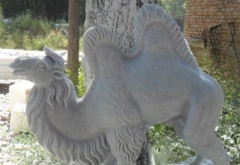 骆驼雕塑-公园摆放的汉白玉石雕创意骆驼雕塑