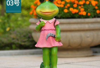 青蛙雕塑-别墅一只美丽的玻璃钢青蛙雕塑