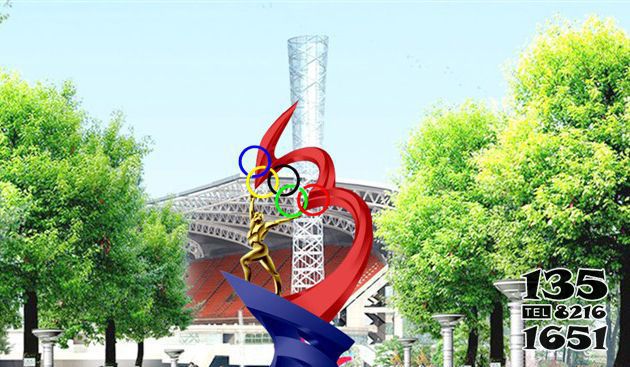 奥运雕塑-户外创意抽象奥运雕塑高清图片