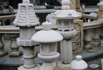 灯笼雕塑-庭院景观石灯笼艺术设计几何石雕工艺品摆件
