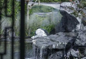 假山雕塑-野山石驳岸 园林假山流水景观