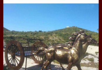 马车雕塑-景区广场摆放铸造黄铜马车雕塑
