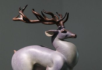 梅花鹿雕塑-玻璃钢室内创意跳跃的梅花鹿雕塑