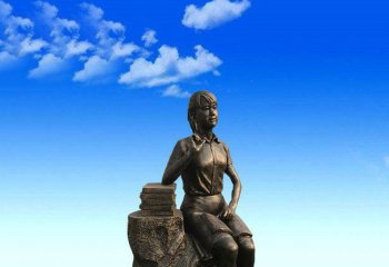 美女雕塑-广场铜雕休息人的美女雕塑
