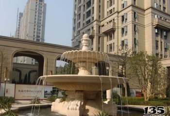 喷泉雕塑-小区景观大型多层喷泉石雕