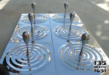 水滴雕塑-不锈钢公园抽象水滴雕塑