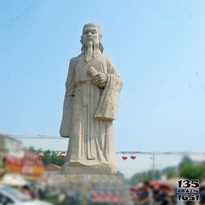 庄子雕塑-城市景区历史名人中国古代哲学家大理石庄子石雕高清图片