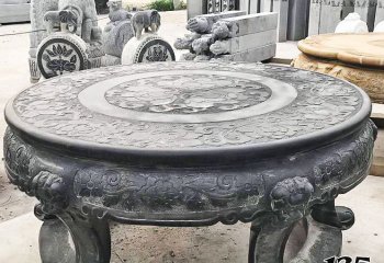 桌椅雕塑-公园寺庙景观摆放仿古圆形石桌