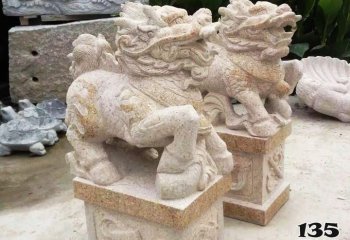 麒麟雕塑-陵园门口大理石石雕麒麟雕塑