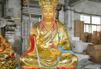 地藏王雕塑-寺庙玻璃钢仿铜佛像地藏王雕塑