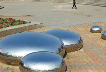 鹅卵石雕塑-公园创意不锈钢镜面大型鹅卵石雕塑