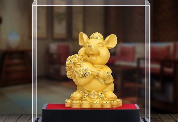 老鼠雕塑-室内创意金鼠纳福老鼠雕塑