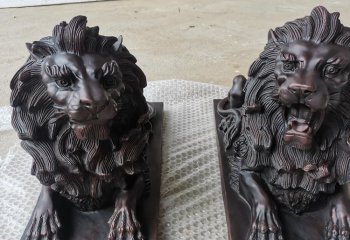 狮子雕塑-不锈钢仿铜创意石雕狮子雕塑