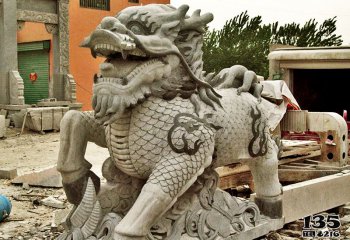 麒麟雕塑-庭院大理石石雕神兽镇宅麒麟雕塑