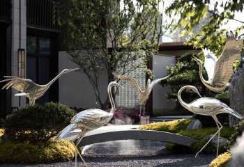 仙鹤雕塑-户外景观装饰品摆件仙鹤雕塑