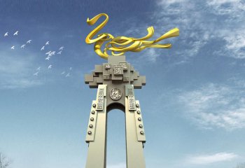 精神堡垒雕塑-广场大型不锈钢创意精神堡垒雕塑