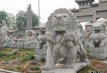 狮子雕塑-户外大理石石雕大型狮子雕塑