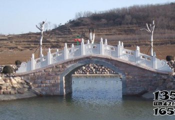 石桥雕塑-农场园林景区汉白玉拱桥石雕