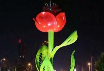 花朵雕塑-玻璃钢彩绘创意城市植物花朵雕塑