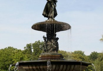 天使雕塑-别墅园林欧式天使喷泉青铜雕塑