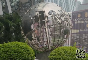 地球仪雕塑-公园小区大型仿真地球仪玻璃钢创意街边地球仪雕塑