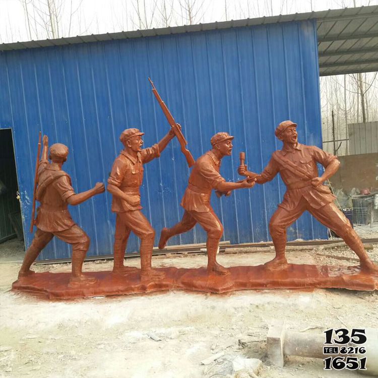 解放军雕塑-战斗园林校园雕塑人物仿铜纪念解放军雕塑高清图片